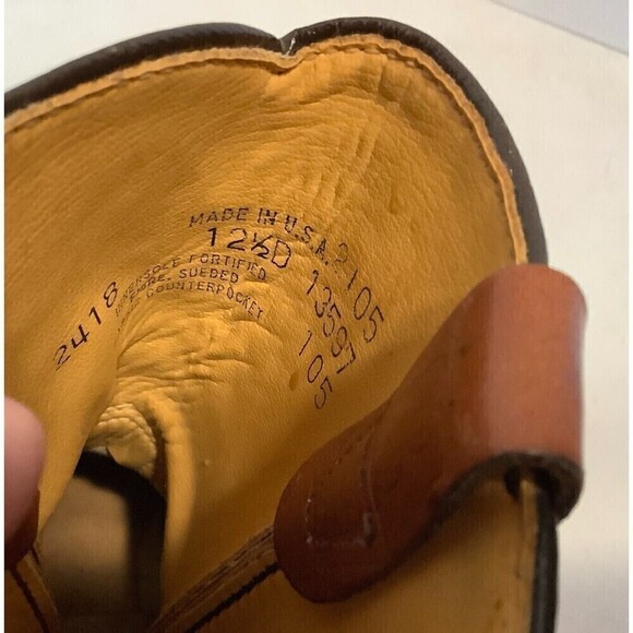 Vintage Kid's Cowboy Western Tooled Leather Boots Size 12.5 D  Made USA #2418 - Picture 10 of 12